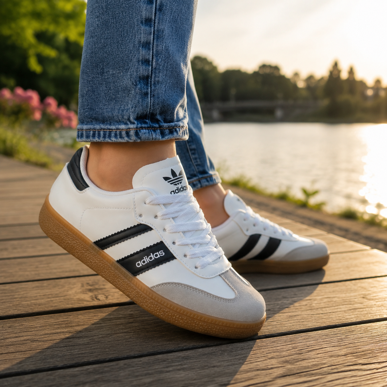 Adidas 185 branco preto