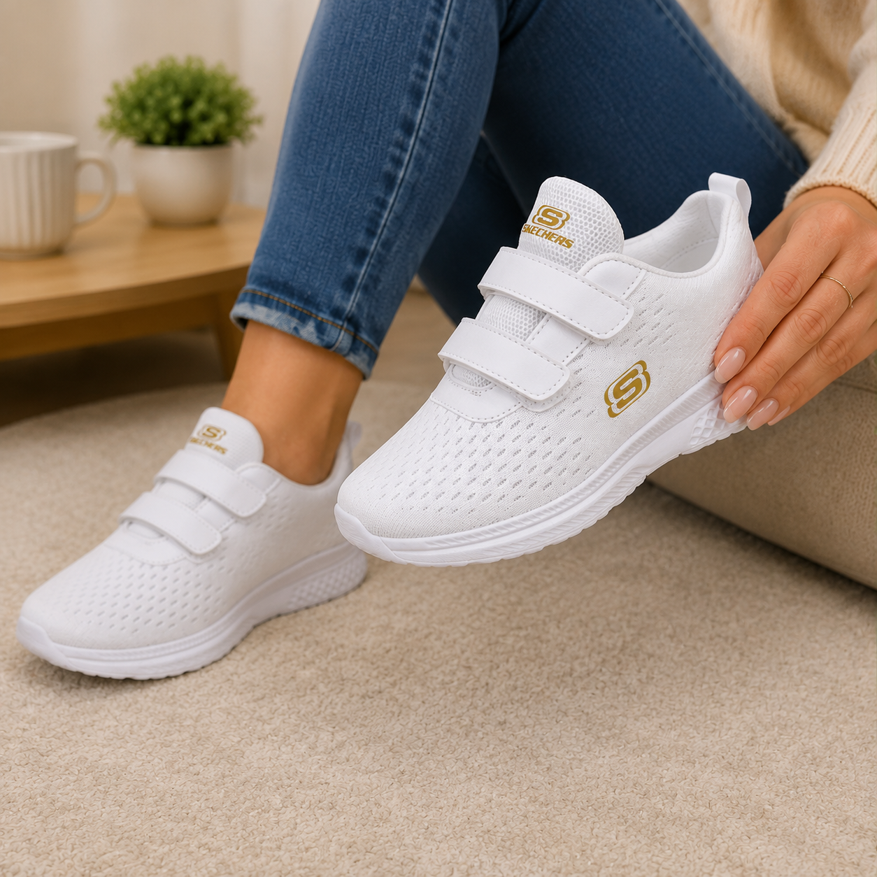 Skechers 812 velcro branco