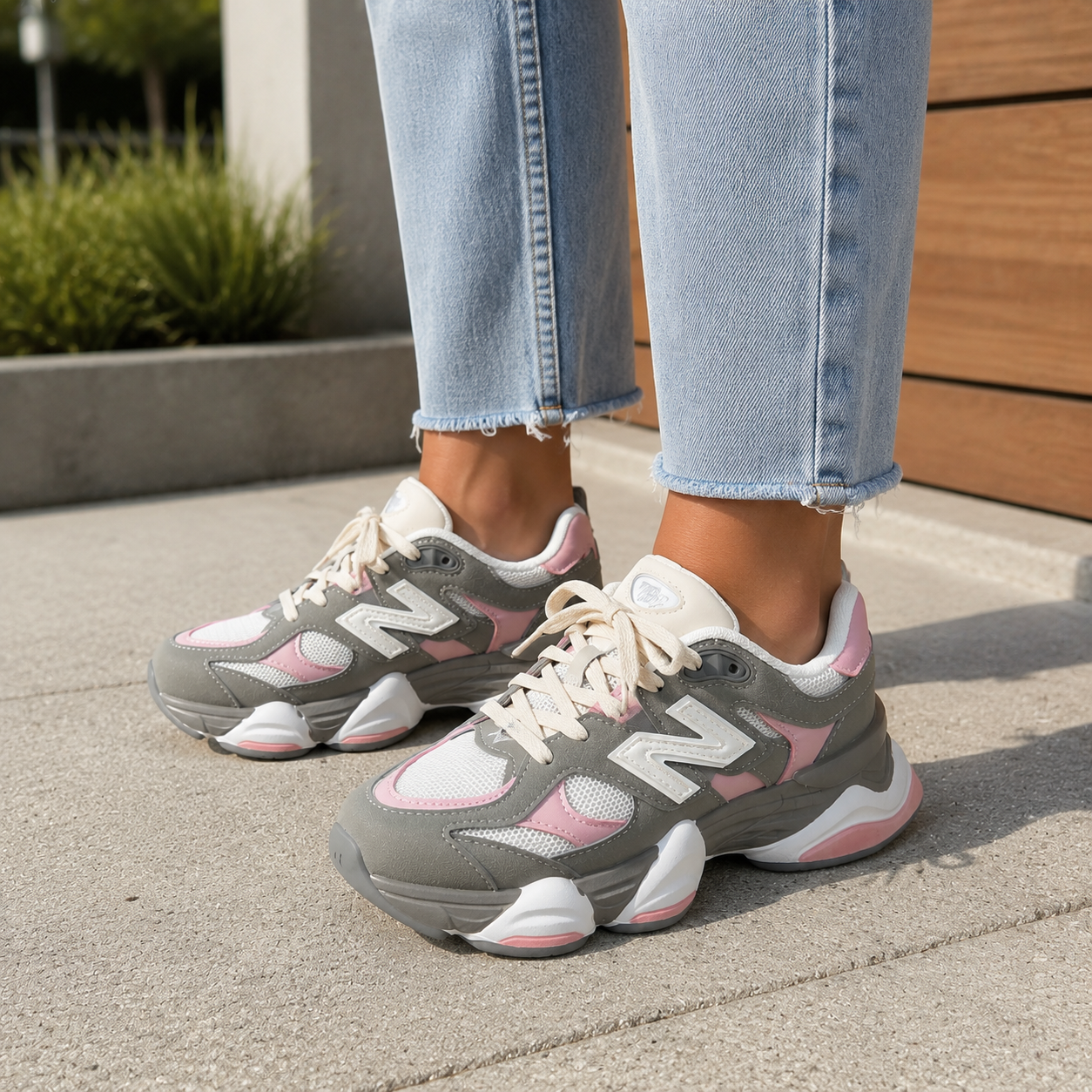 New Balance 9060 cinza rosa