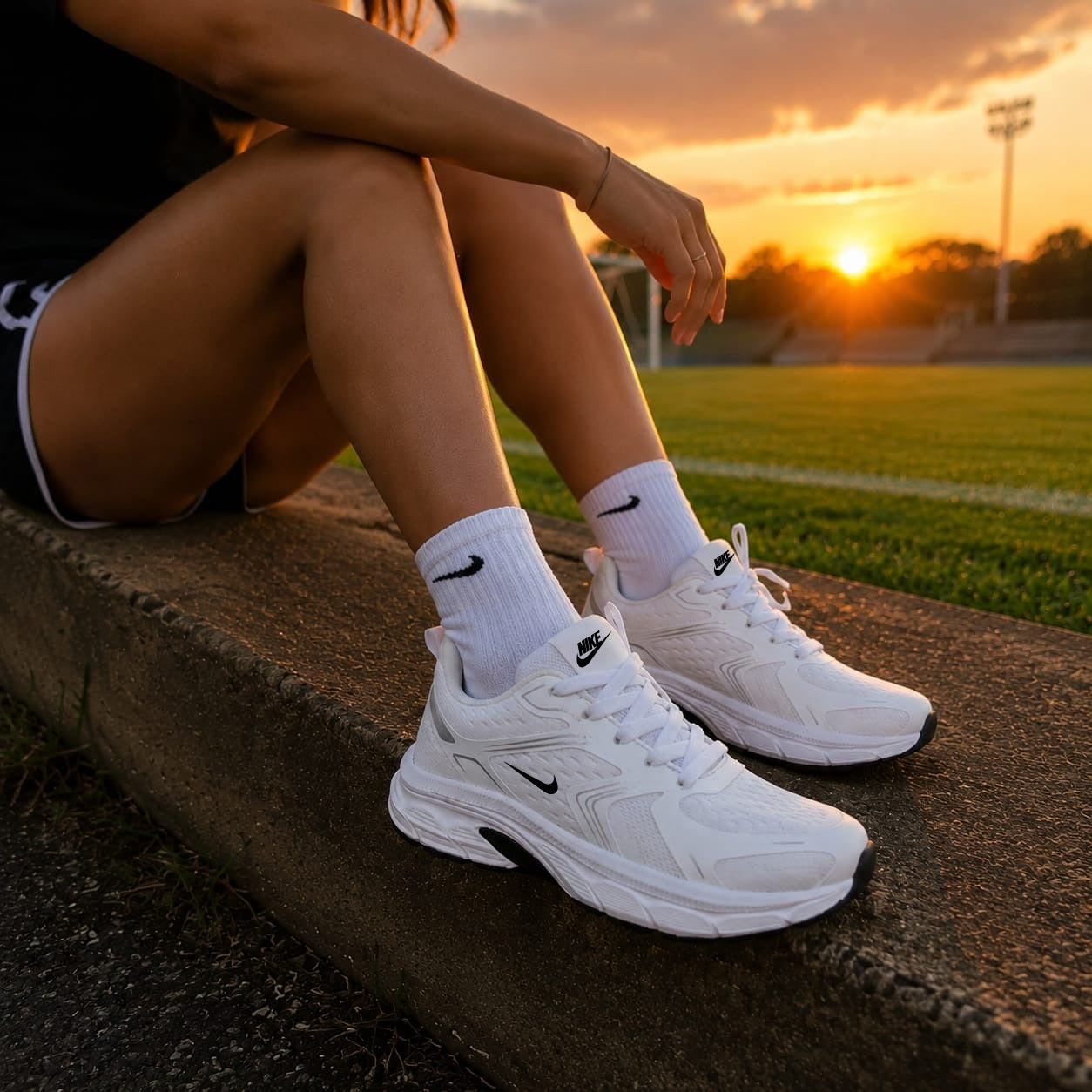 Nike branco preto