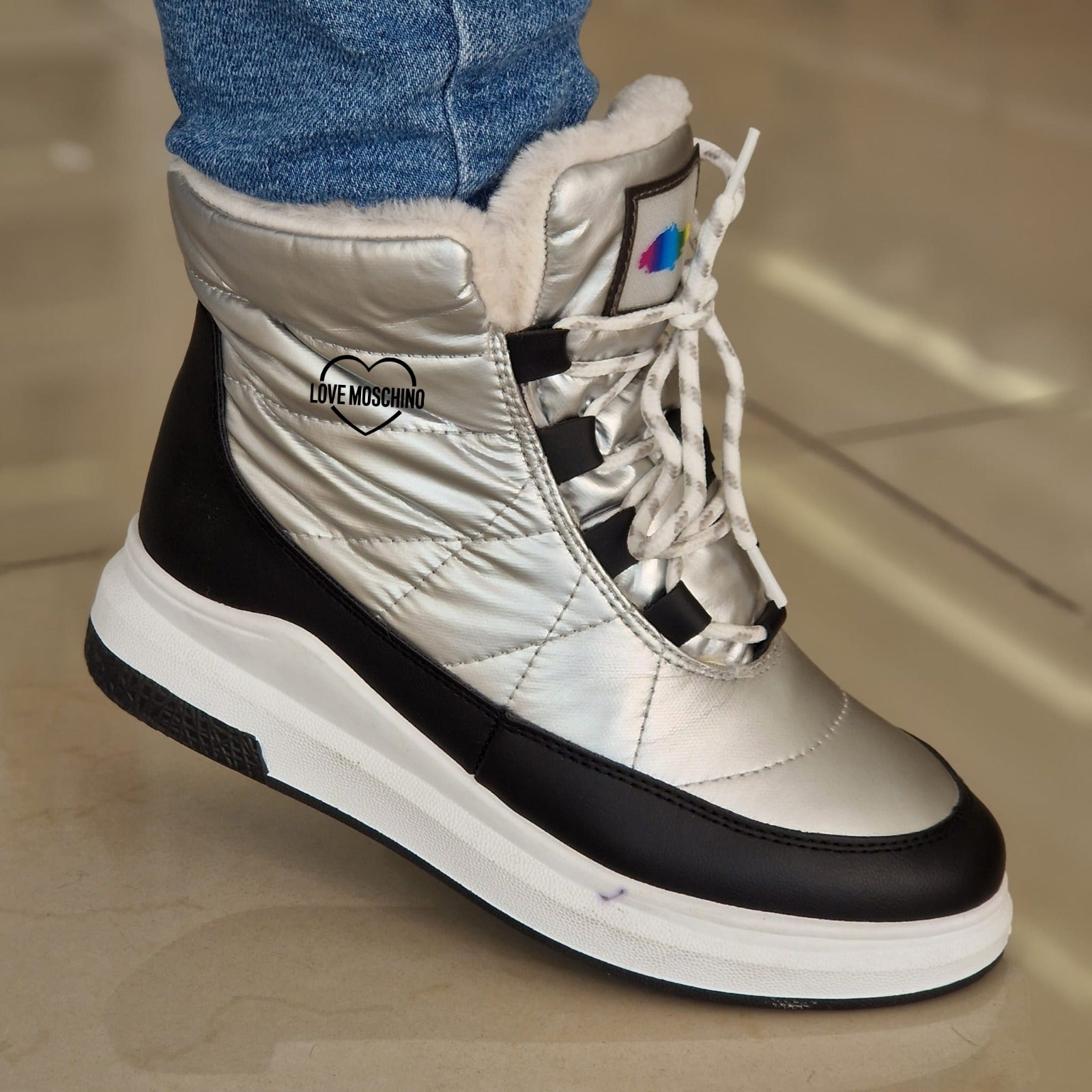 Bota Moschino 32 silver